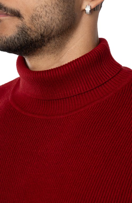Spring + Mercer Ribbed Turtleneck Sweater In Jester Red