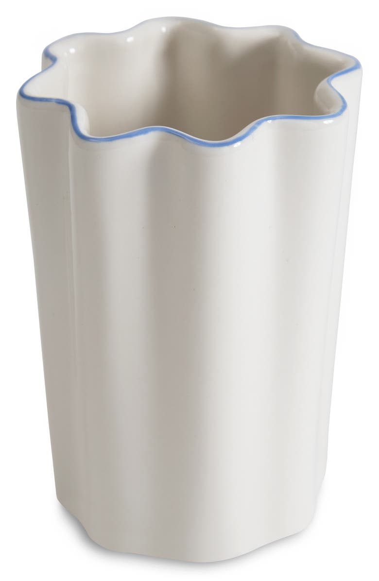 Kassatex Le Marais Tumbler, Main, color, White/ Cornflower Blue