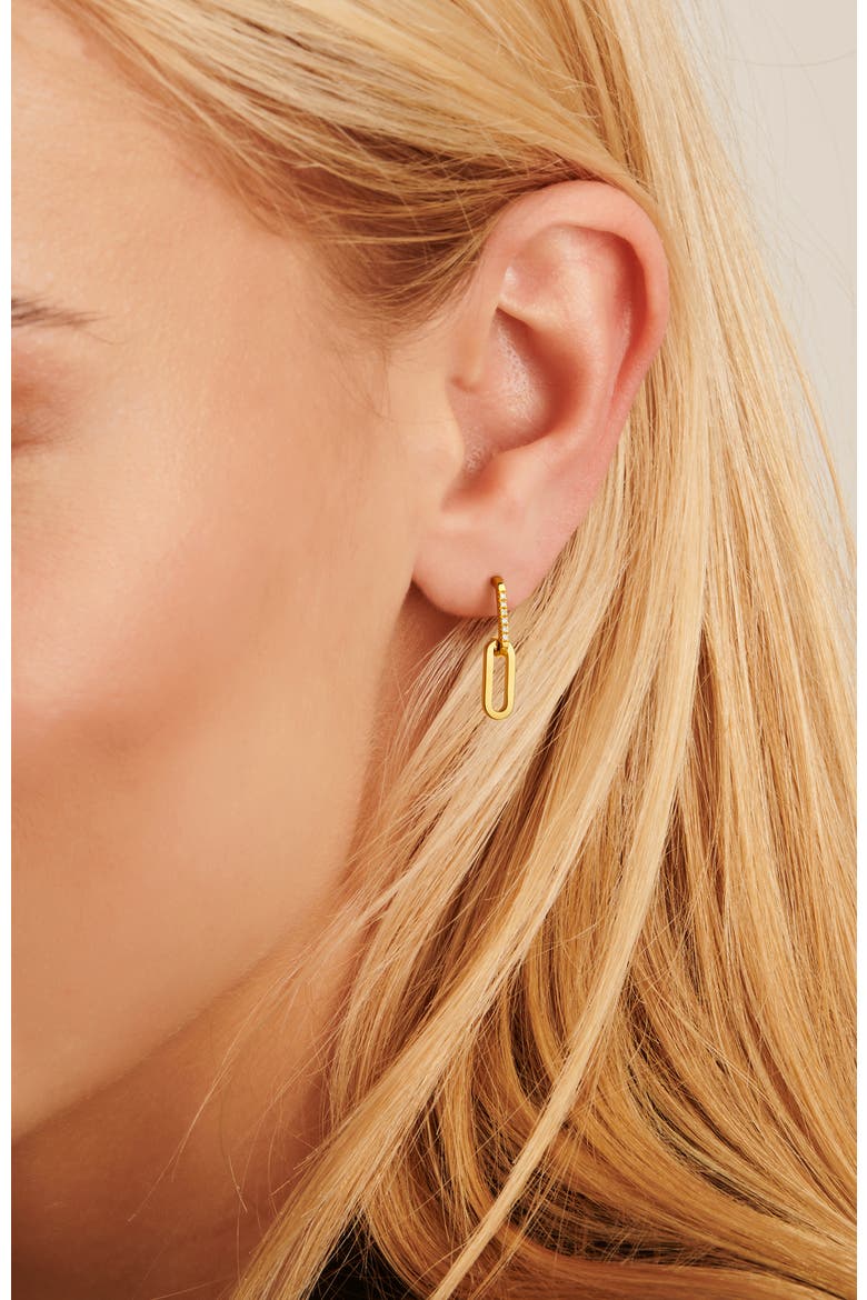 Break-Away Diamond Earrings | 12 natural diamonds | 925 Sterling Silver | Earrings | Pin | Yellow 18k-Gold Plated, Alternate, color, Yellow 18k Gold Plated