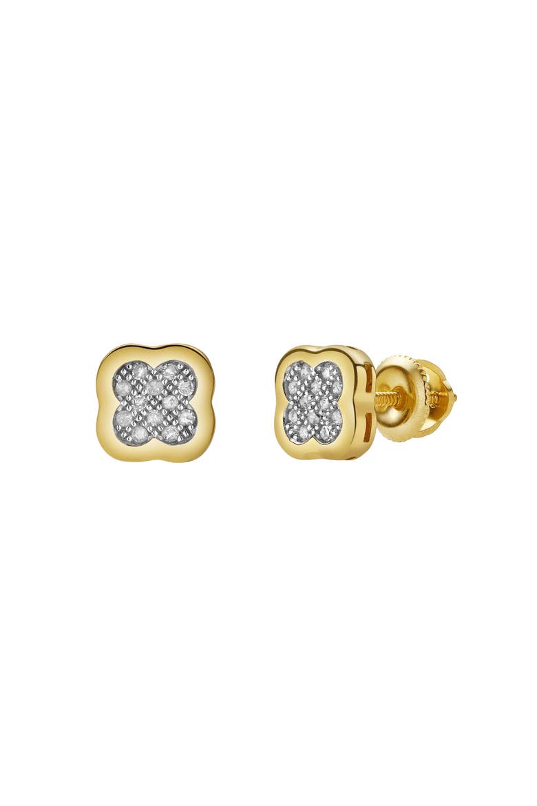 Clovetail XL 10K Yellow Gold Cluster Diamond Unisex Earrings - 0.1 Cts, Main, color, 10K Yellow Gold