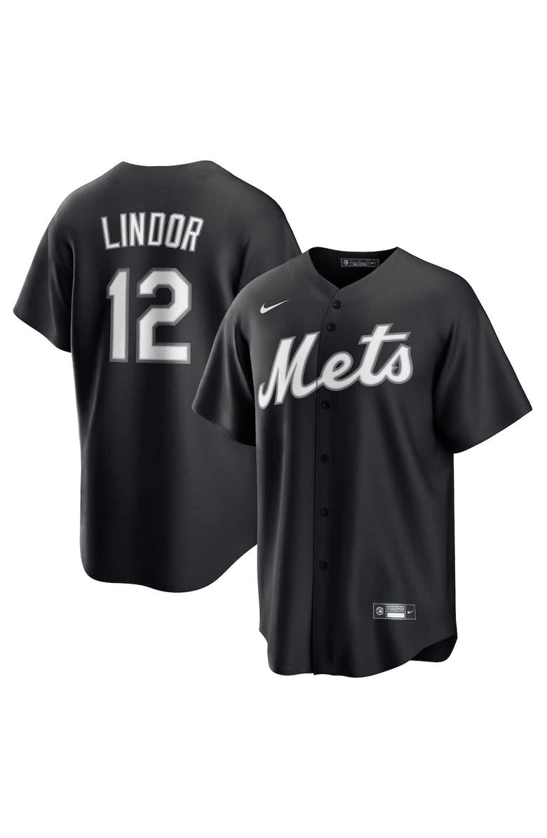 Nike Men's Nike Francisco Lindor Black New York Mets Replica Player Jersey, Main, color, Black