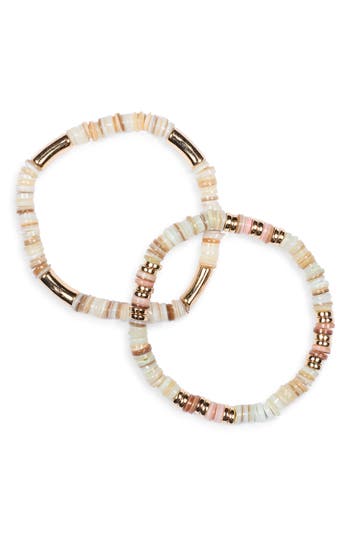 Nordstrom Rack Set Of 2 Heshi Shell Beaded Stretch Bracelets