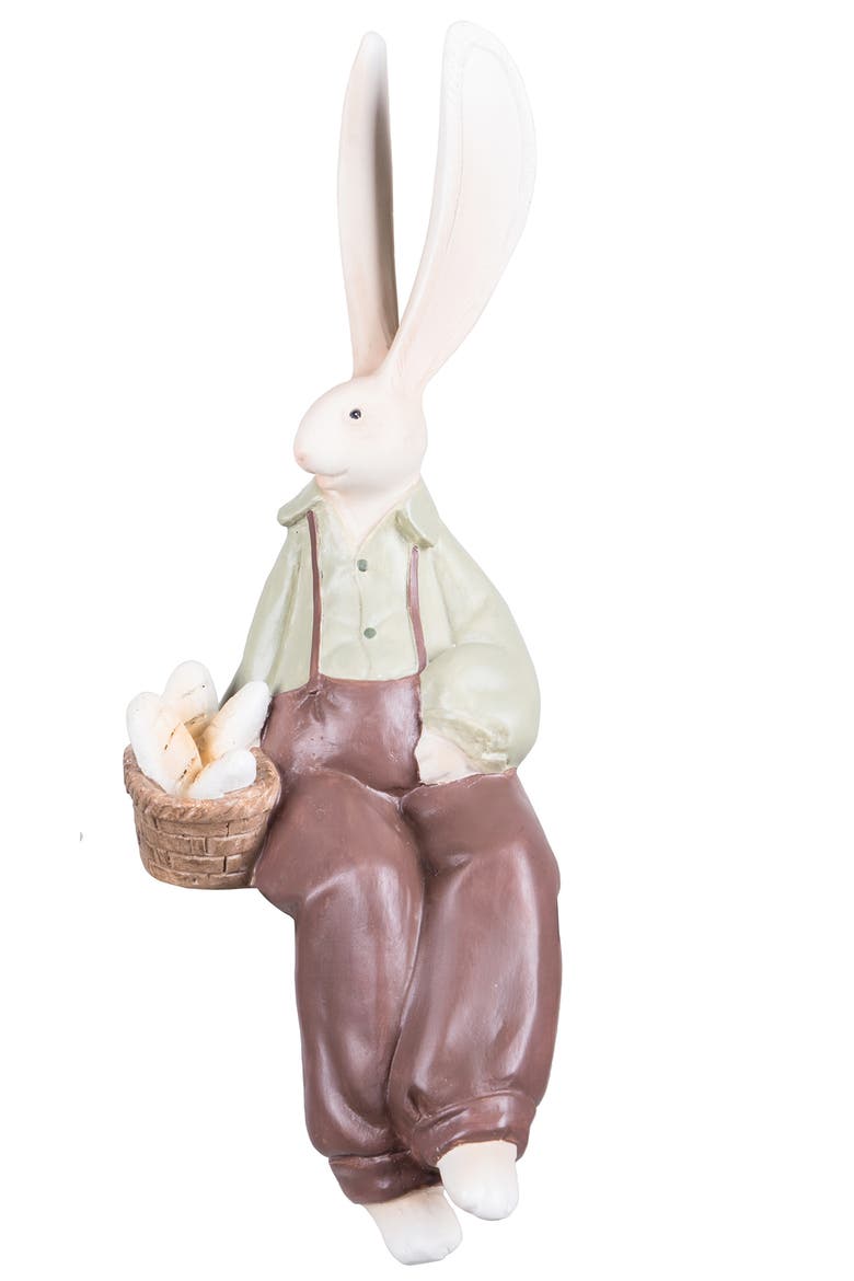 Boy And Girl Bunny Figurine A/2, Alternate, color, Brown