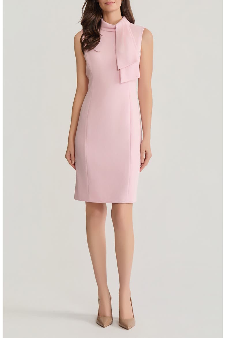 Neck Tie Sleeveless Sheath Dress, Main, color, TUTU PINK