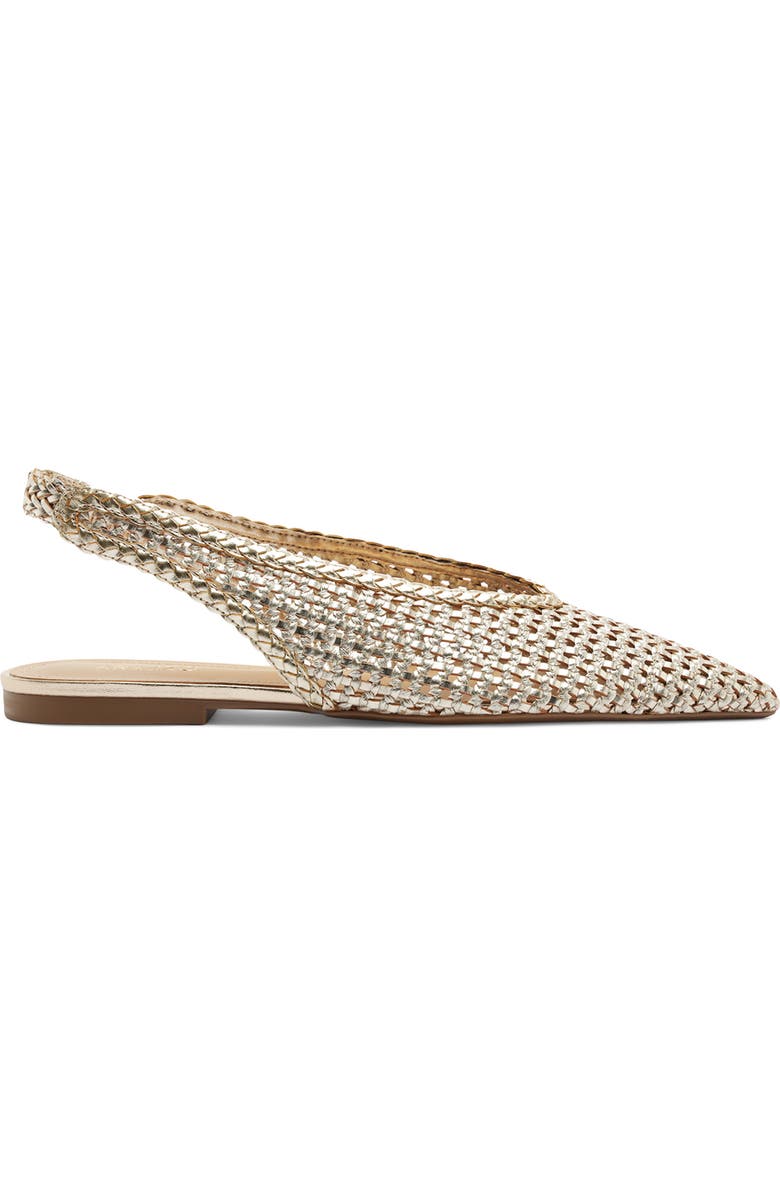 Arezzo Eva Slingback Pointed Toe Flat, Alternate, color, Platino
