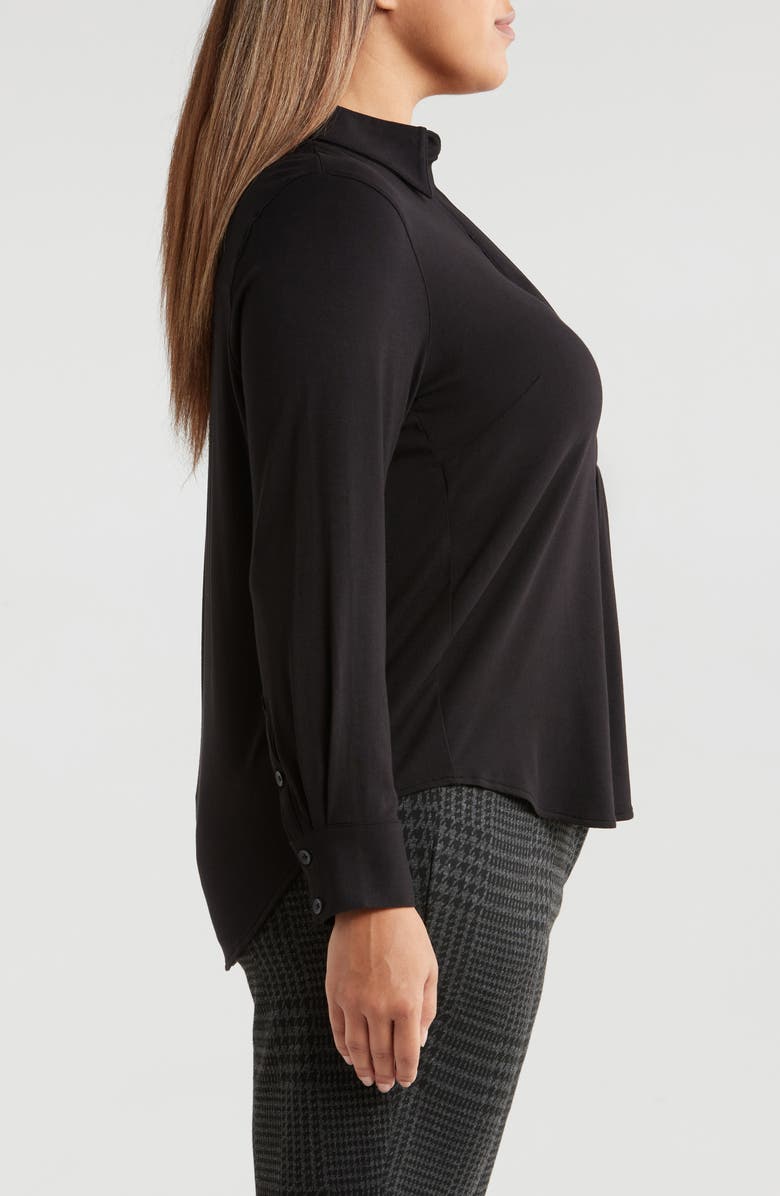 Universal Standard Elbe Popover Shirt, Alternate, color, Black