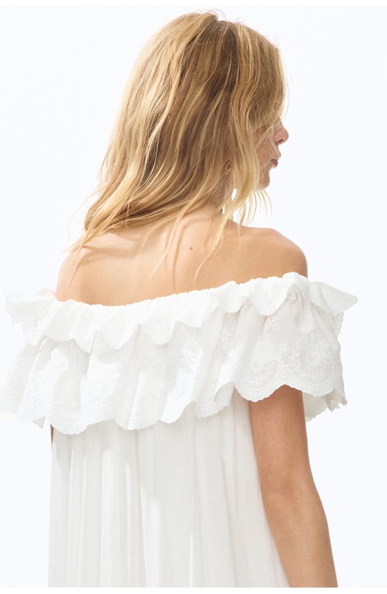 H&M Ruffle-trimmed off-the-shoulder dress, Alternate, color, White