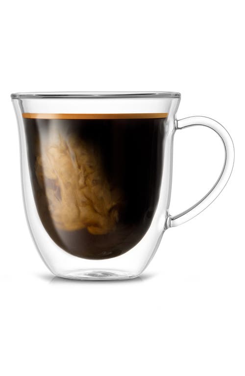 Joyjolt Serene Double Wall Coffee Mugs Set Of 2 In Transparent