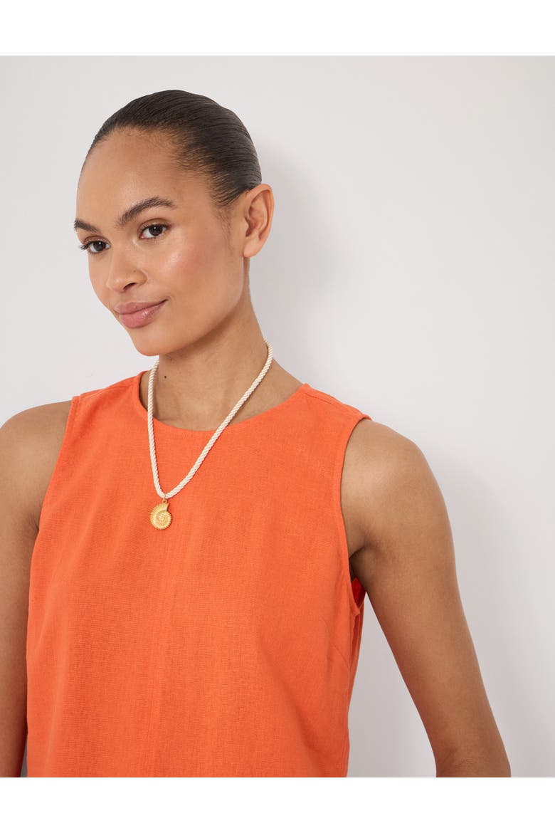 Vera Linen Blend Shell Top, Alternate, color, Bright Orange