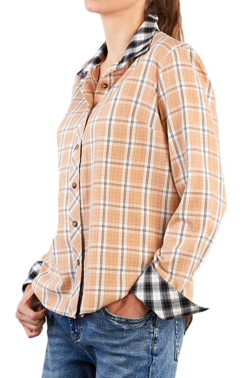 Billy T Something Plaid Shirt In Brown