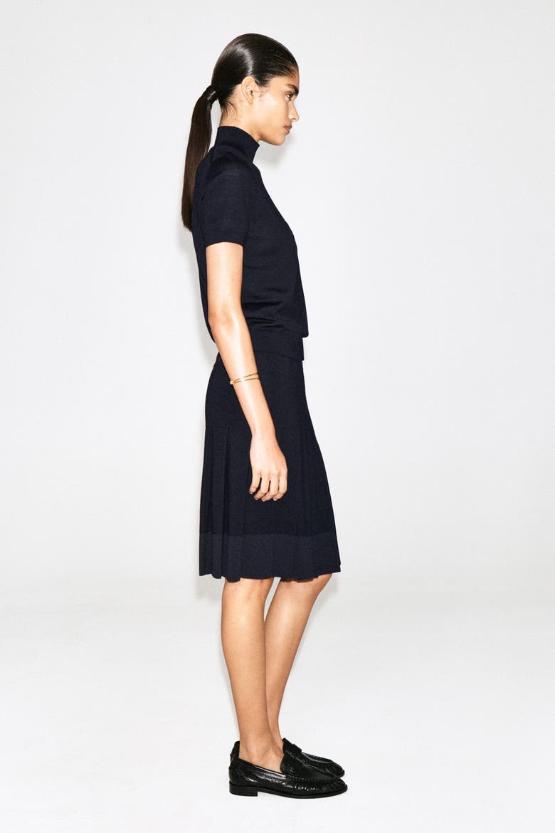 Merino Wool Turtleneck Top, Alternate, color, NAVY