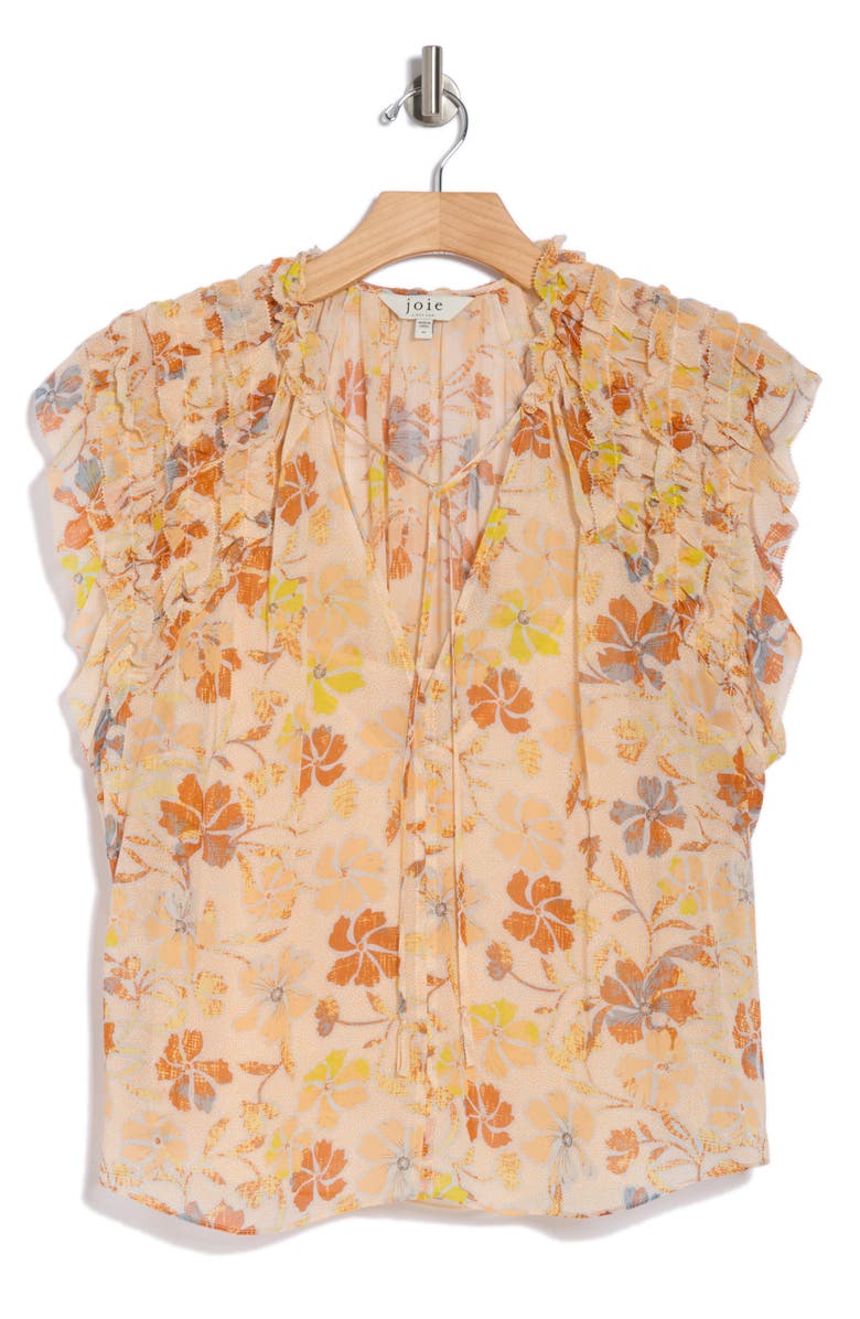 Joie Tezza Silk Top, Alternate, color, Apricot Buff Multi