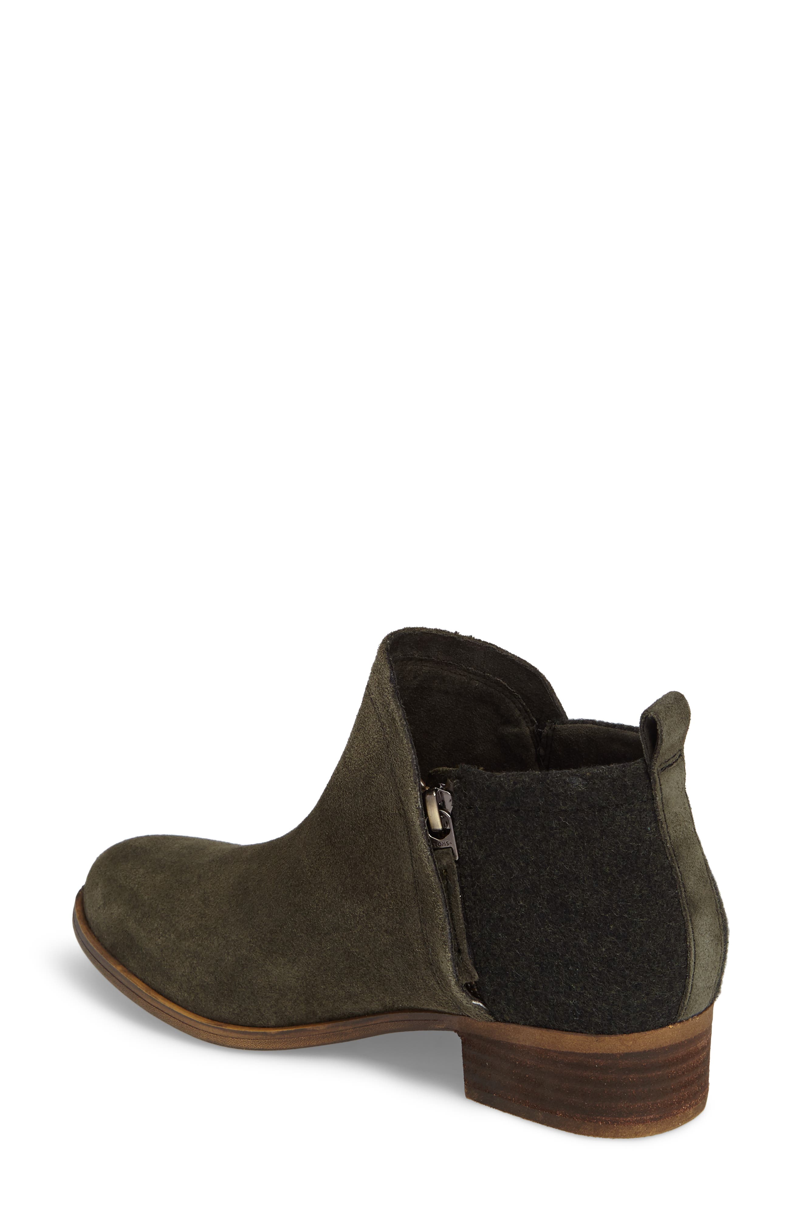 Deia Zip Bootie, Alternate, color, FOREST SUEDE