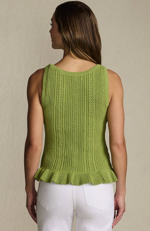 Lands' End Cotton Boucle Ruffle Hem Sleeveless Sweater In Multi