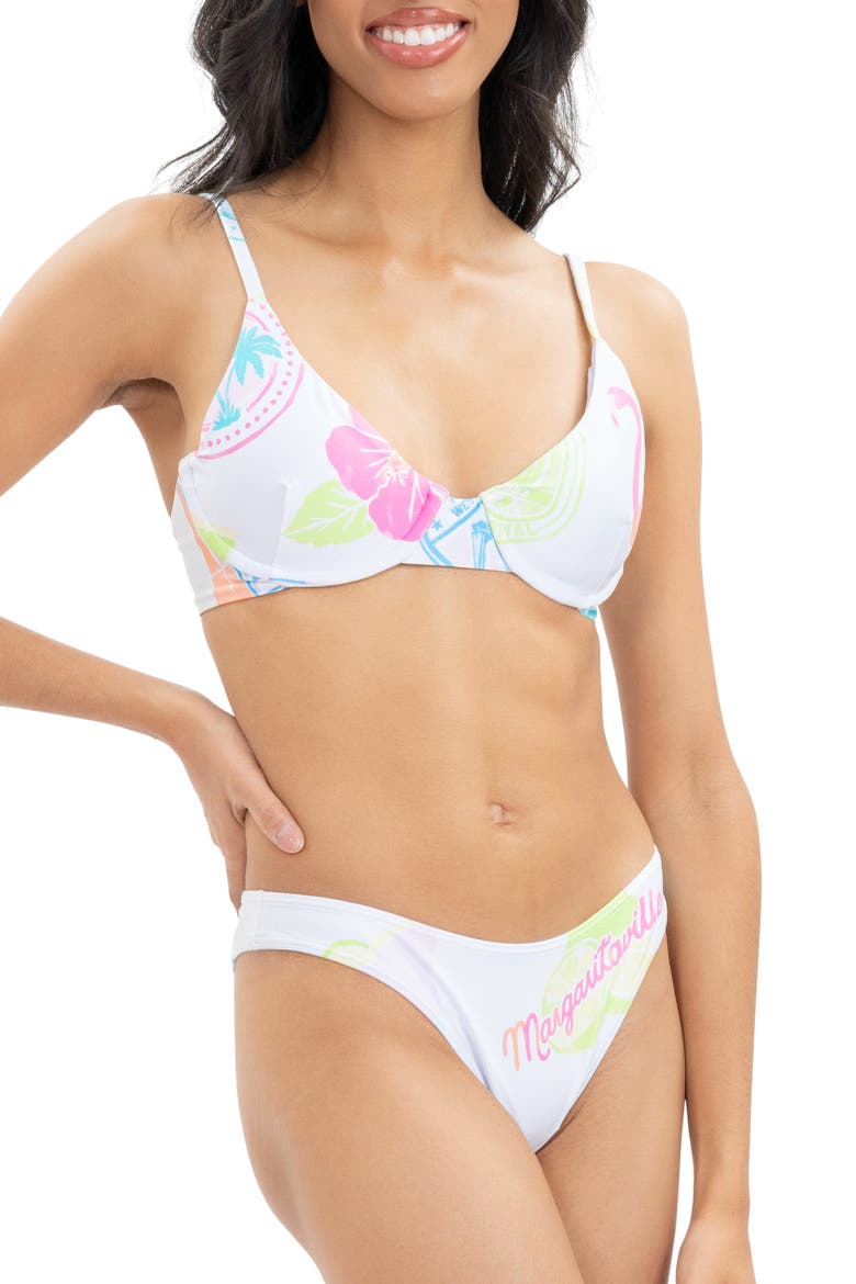 Margaritaville by Kenny Flowers - The Changes in Latitude - Sporty Bikini Bottom, Alternate, color, White