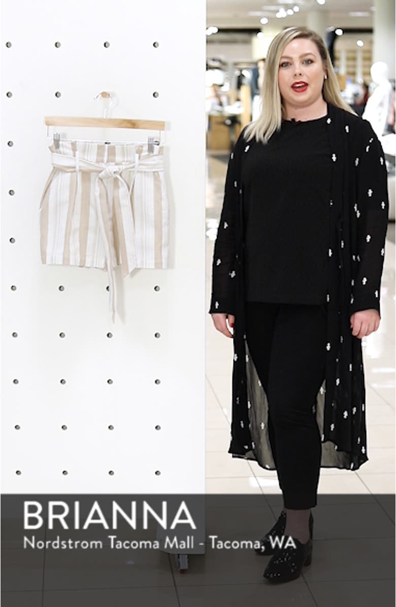 Belted Stripe Paperbag Waist Shorts, sales video thumbnail
