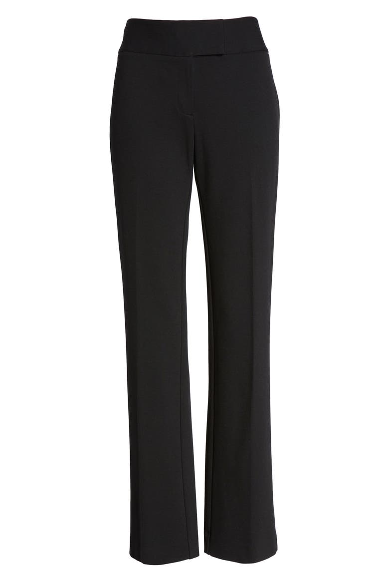 Crepe Straight Leg Pants, Alternate, color, RICH BLACK