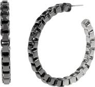 AllSaints Box Chain Hoop Earrings