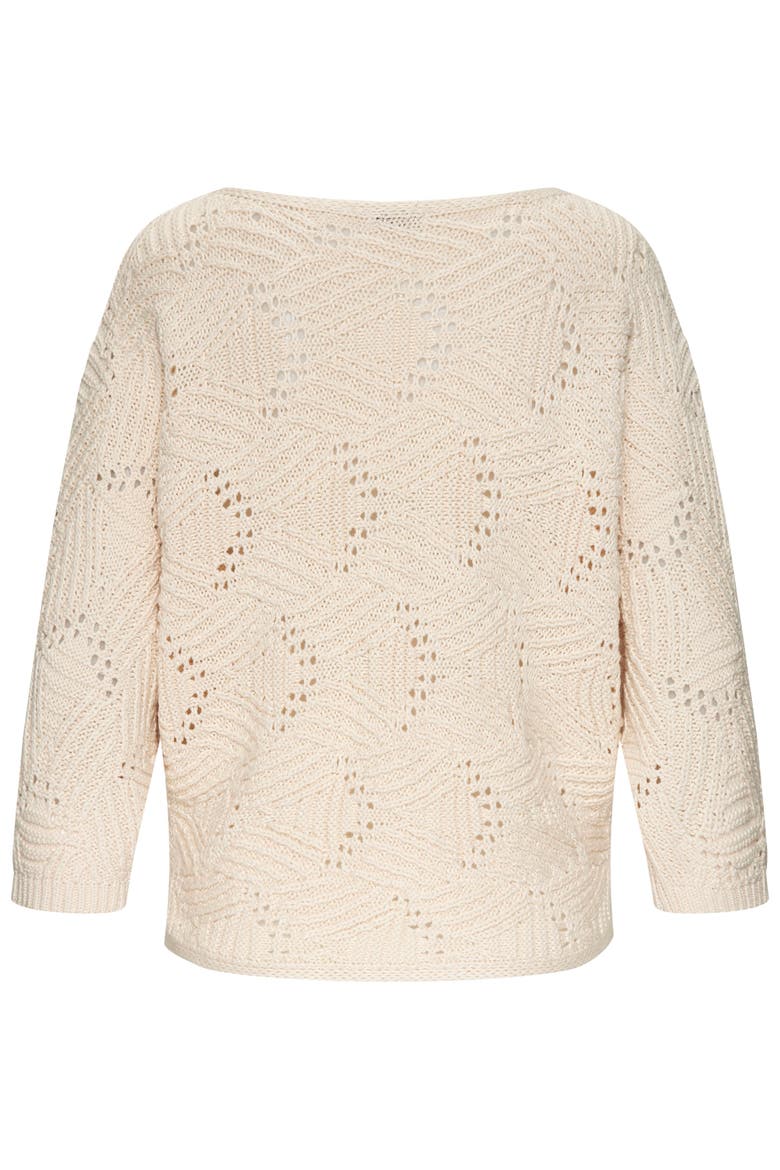 Oversized Open Work Sweater, Alternate, color, Beige