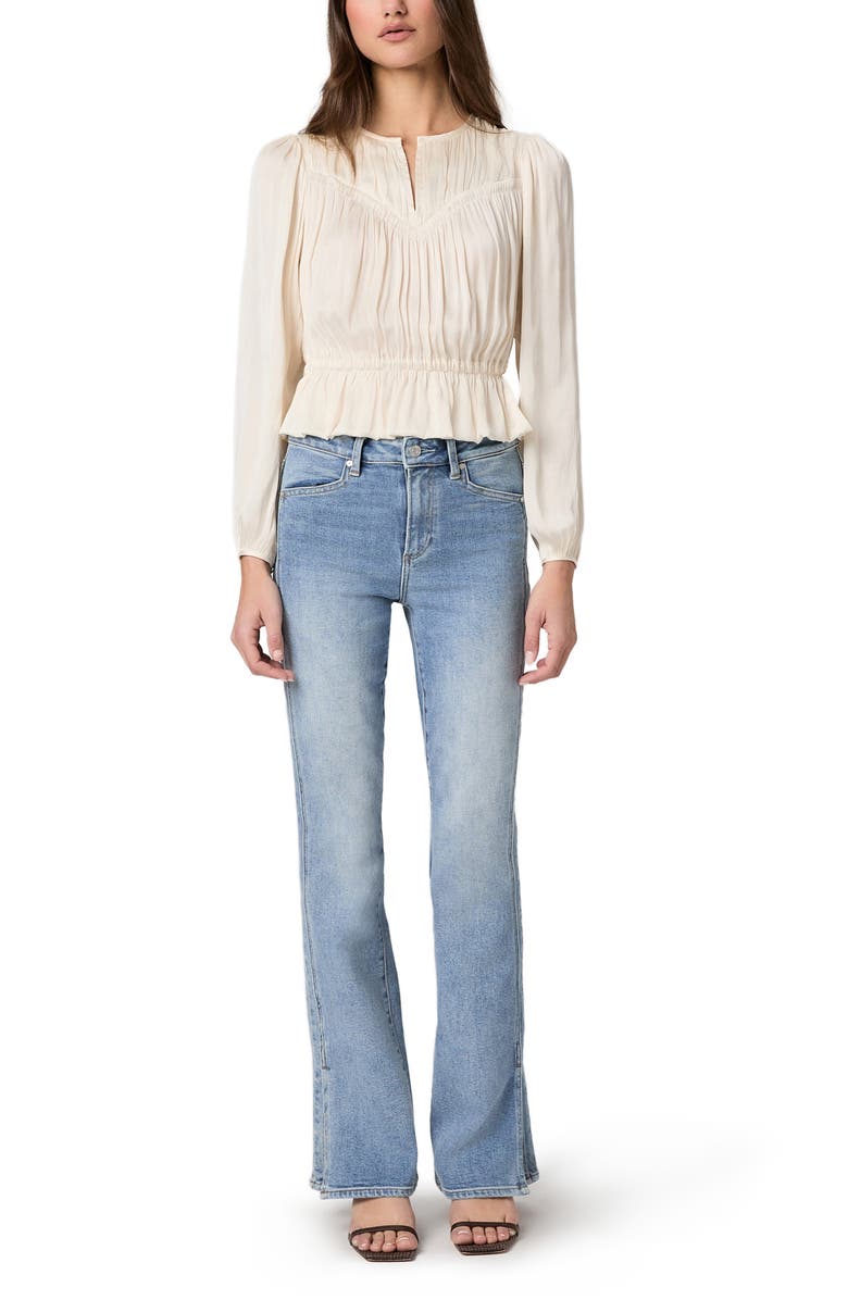 PAIGE Laurel Canyon High Waist Slit Cuff Jeans, Alternate, color, Canals