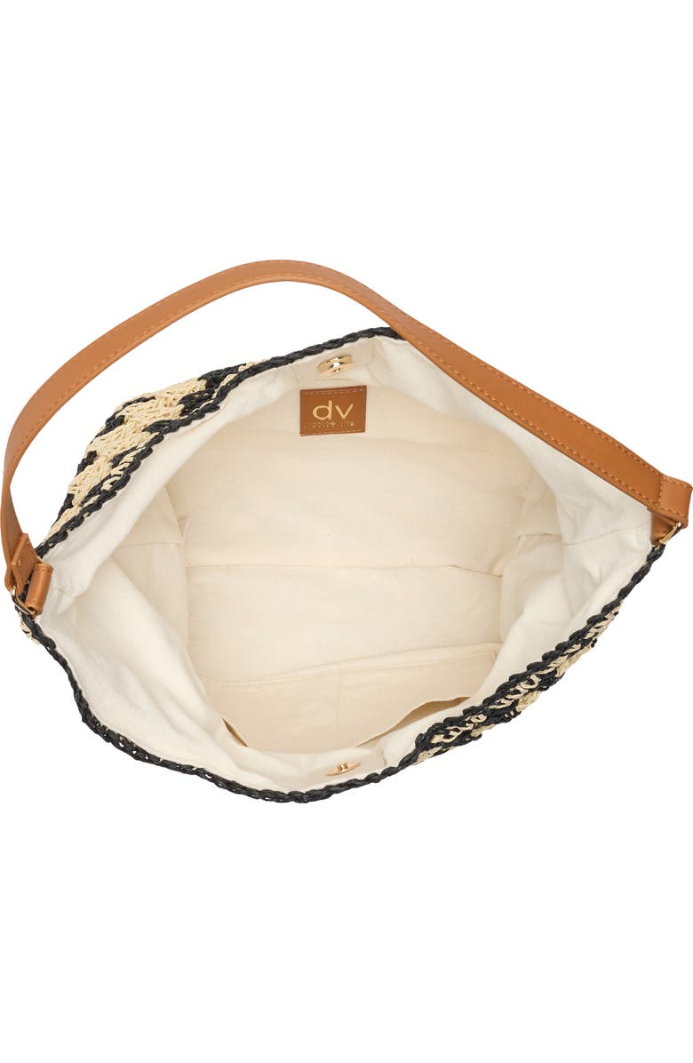 Dolce Vita Bloom Straw Shoulder Bag, Alternate, color, Black/ Natural