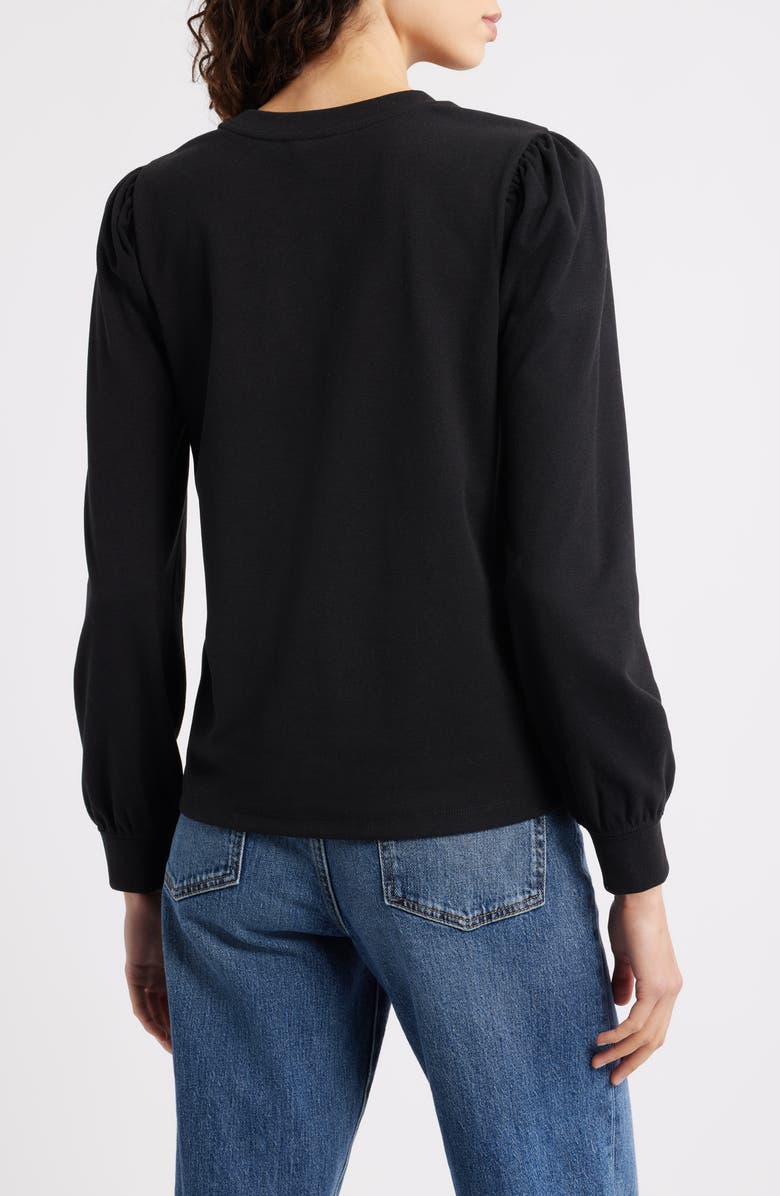 Caslon<sup>®</sup> Blouson Sleeve Top, Alternate, color, Black