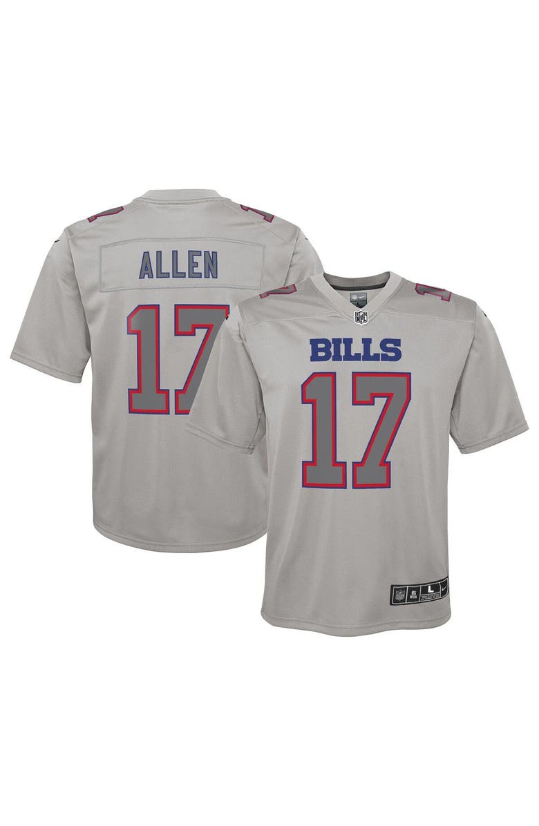 Nike Youth Nike Josh Allen Gray Buffalo Bills Atmosphere Game Jersey, Main, color,