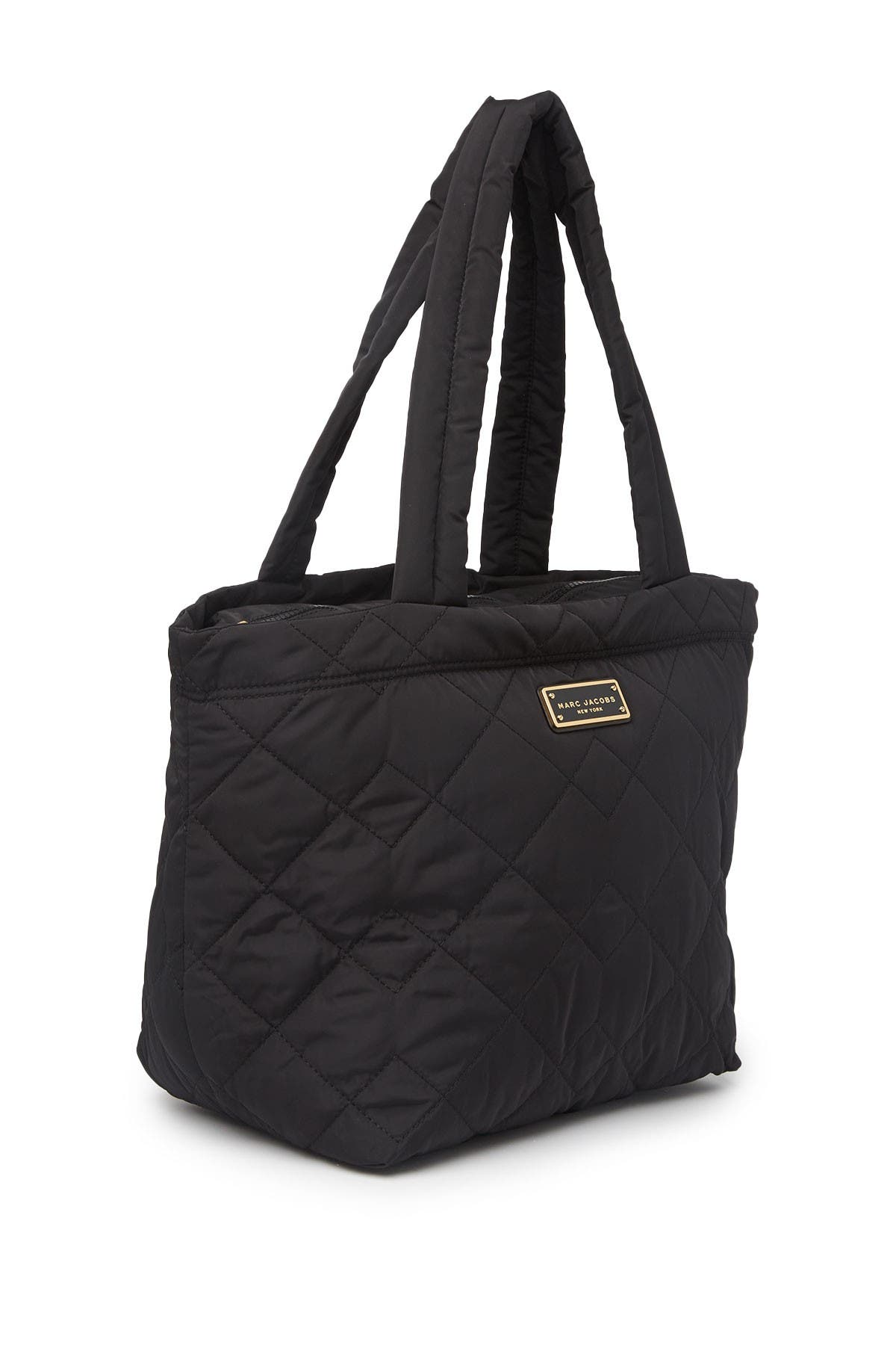 Marc Jacobs Medium Quilted Nylon Tote, Alternate, color, Black