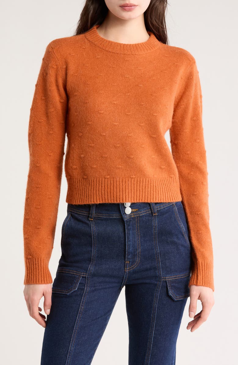 Derek Lam 10 Crosby Quentin Bubble Knit Wool Blend Crop Sweater, Main, color,
