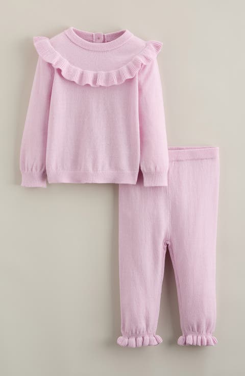 Ruffle Cotton Blend Sweater & Pants Set (Baby)