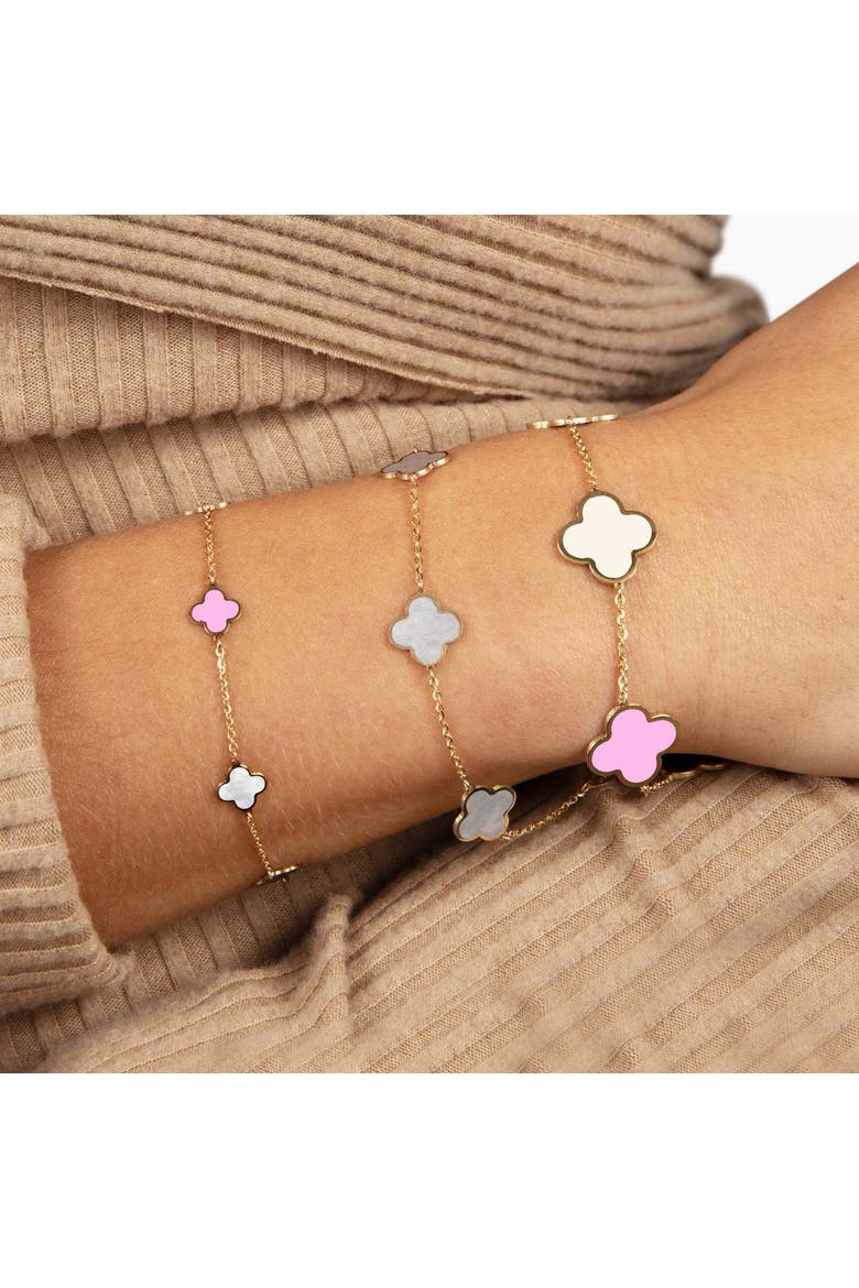 Large Pastel Mixed Clover Bracelet, Alternate, color, Pastel Mixed