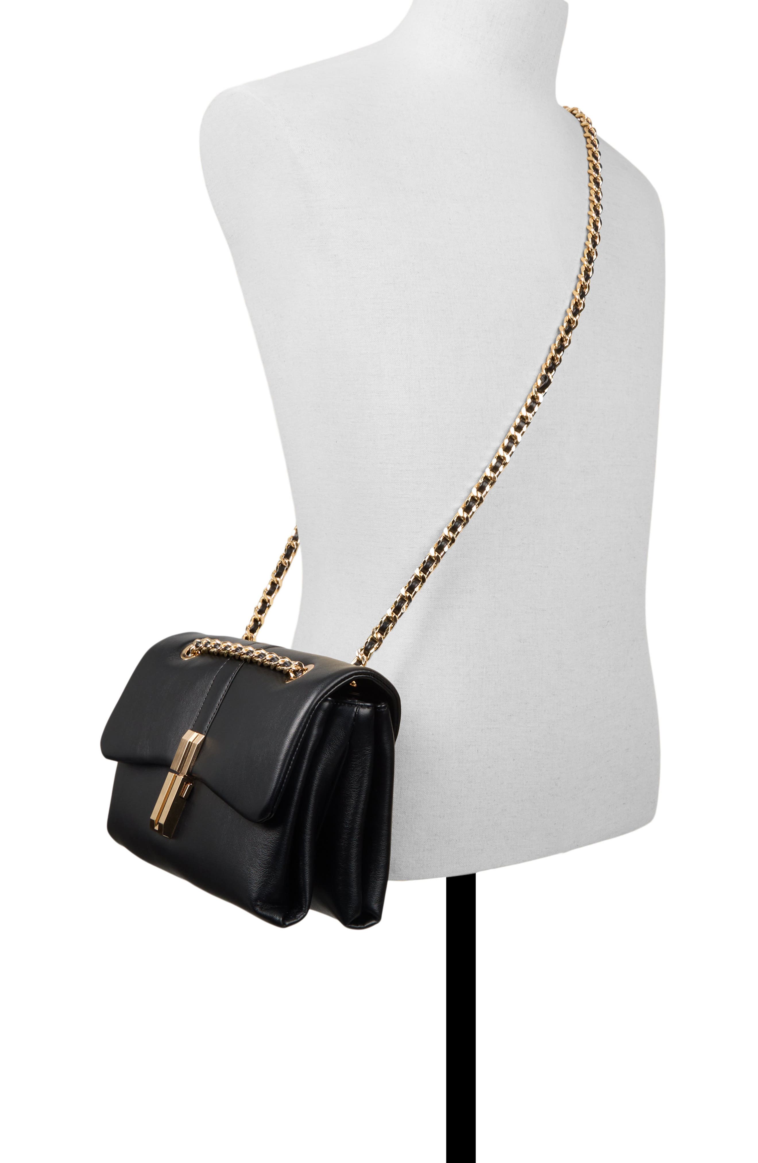 ALDO Aliciee Faux Leather Convertible Crossbody Bag, Alternate, color, Black