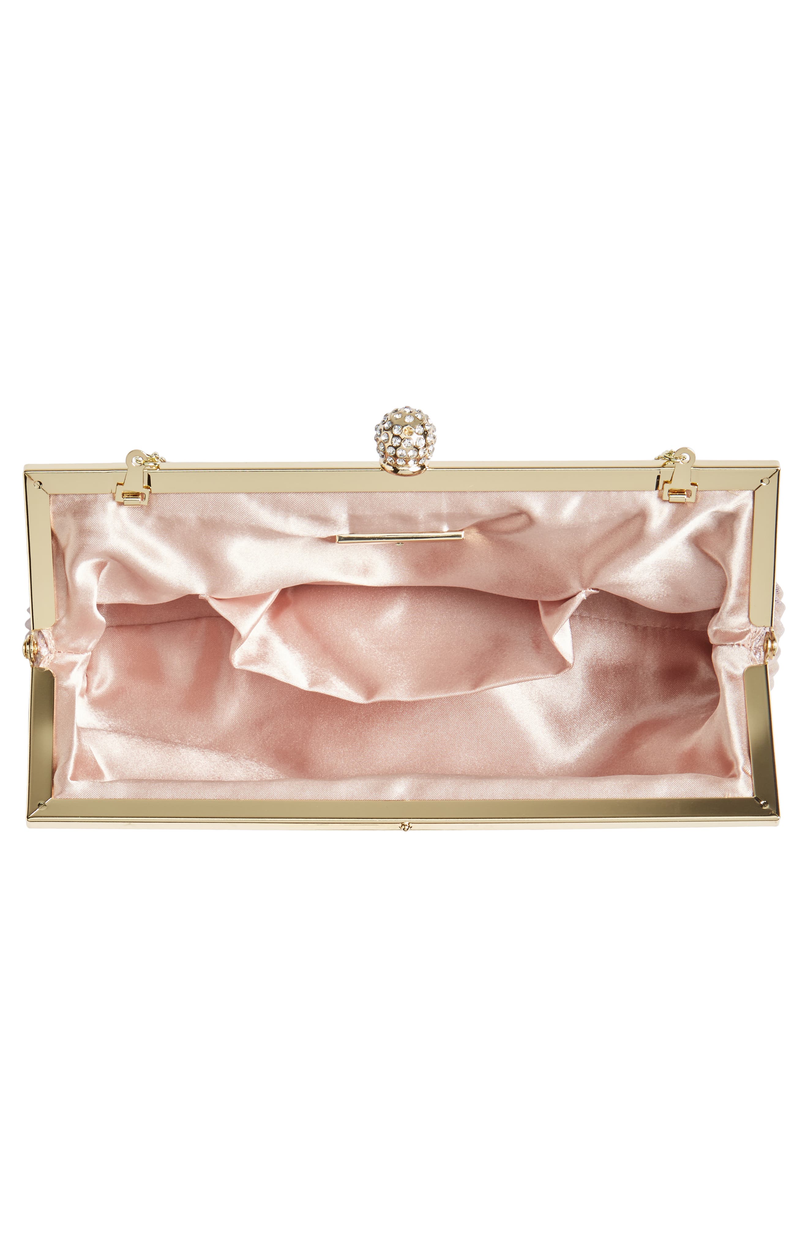 Aneka Pleated Shine Clutch, Alternate, color, ROSE GOLD