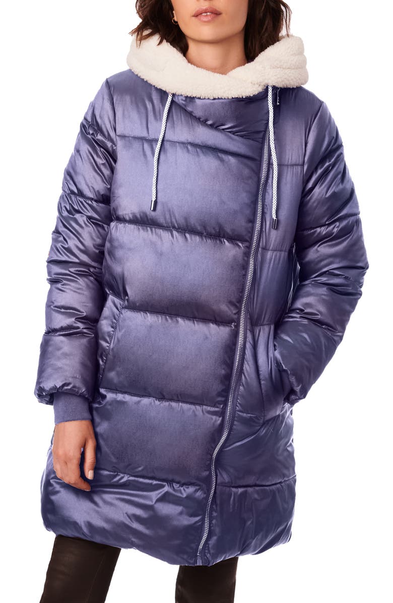 Bernardo Faux Fur Lined Water Resistant Puffer Jacket, Main, color, Crystal Mauve White