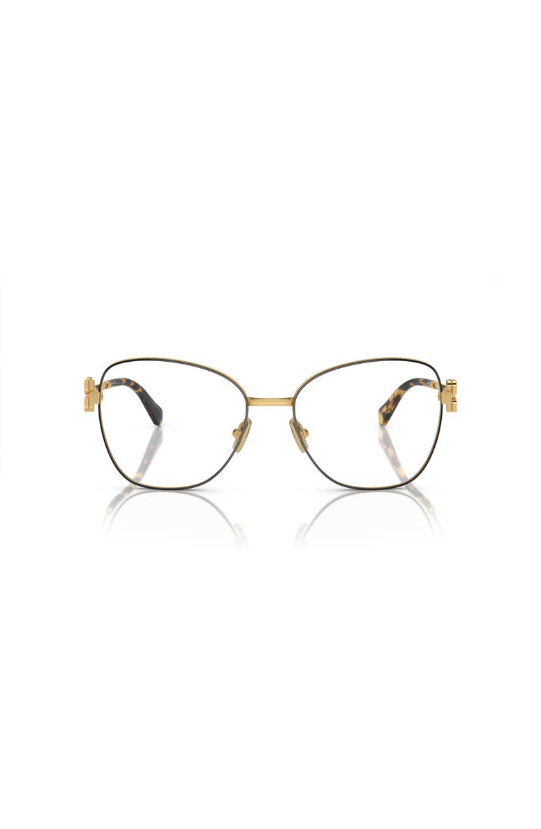 Miu Miu 56mm Pilot optical glasses, Alternate, color, Black