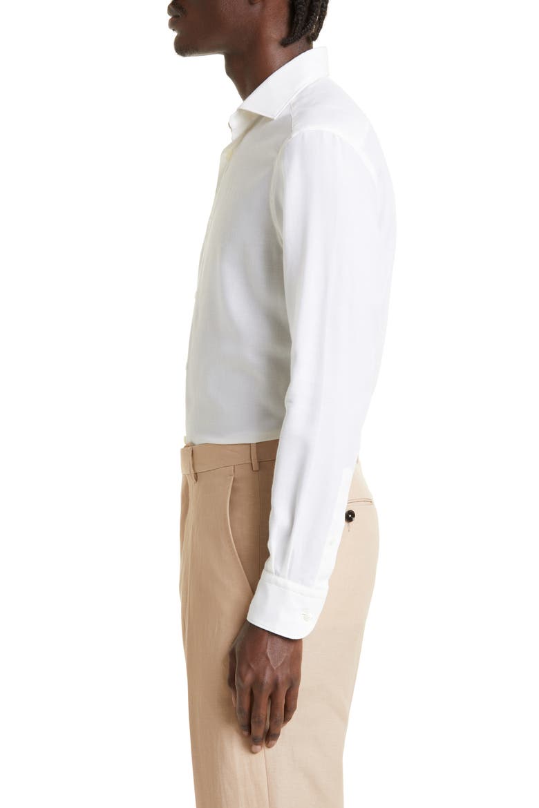 Cashco Cotton & Cashmere Button-Up Shirt, Alternate, color, WHITE