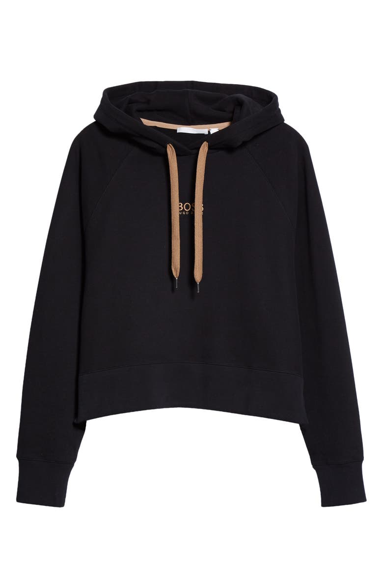 BOSS Elisa Active Oversize Logo Hoodie, Alternate, color, Black