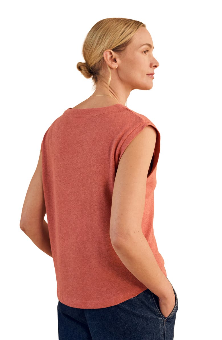 Celtic & Co. Button Through Top, Alternate, color, Redwood