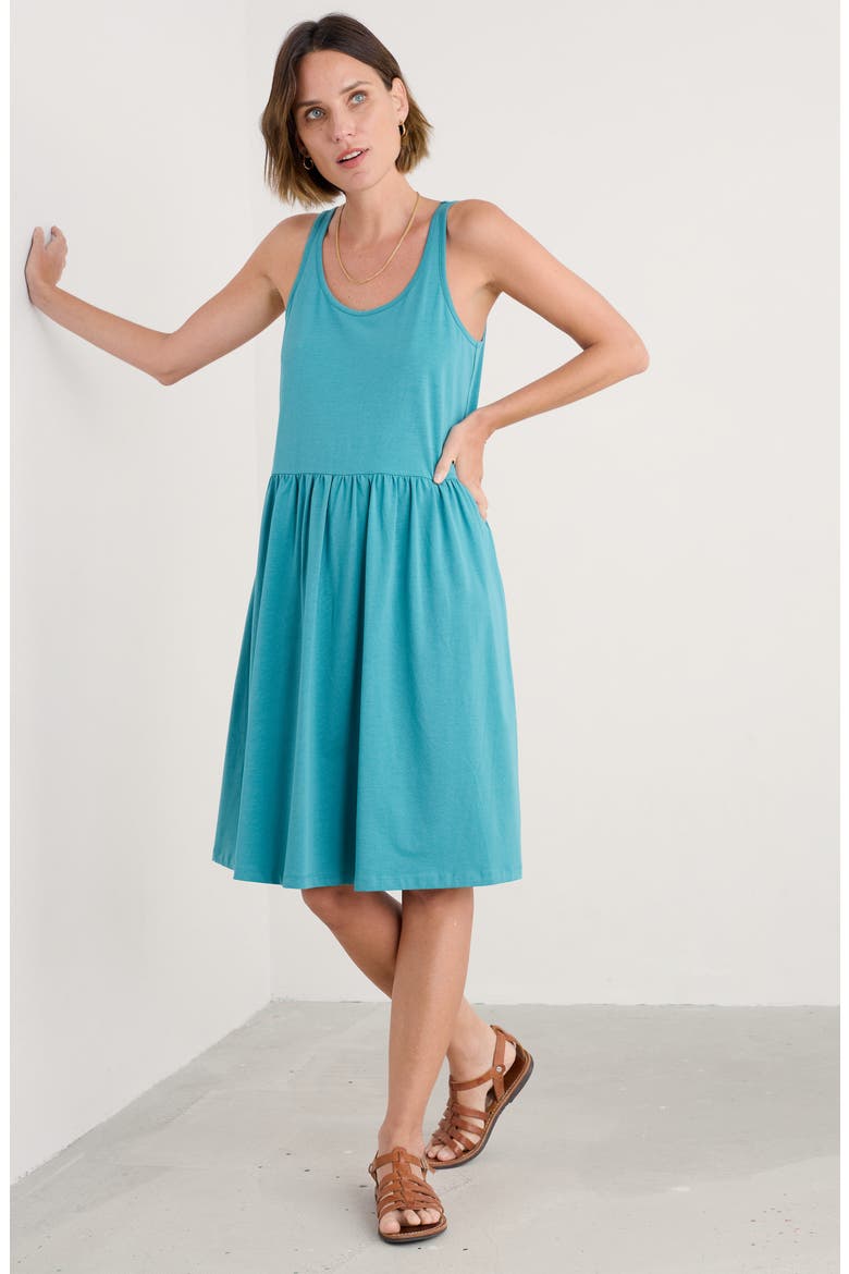 Sun Splendor Organic Cotton Stretch Jersey Tank Dress, Alternate, color, POSEIDON