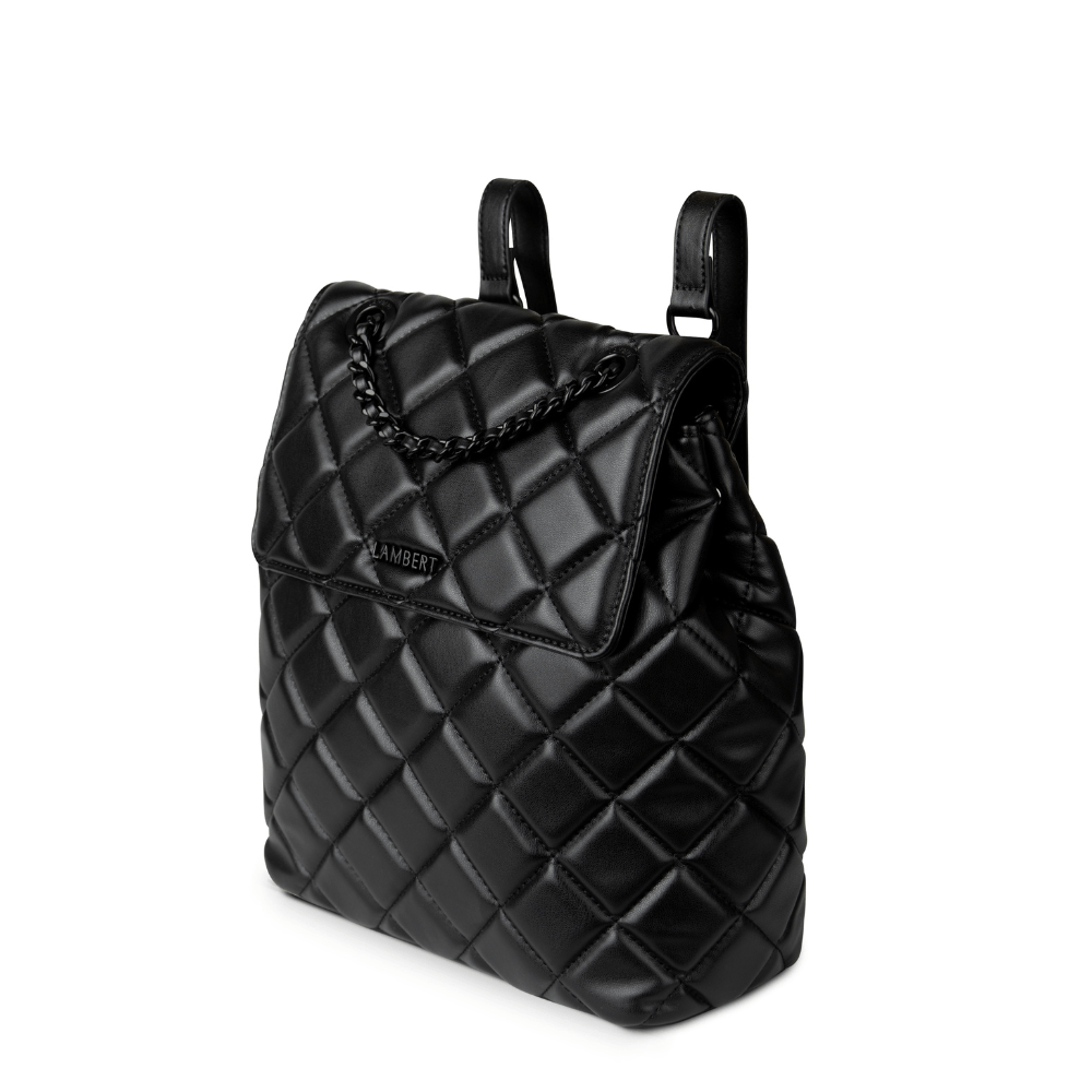The Sadie - 2-In-1 Quilted Vegan Leather Backpack, Alternate, color, Black
