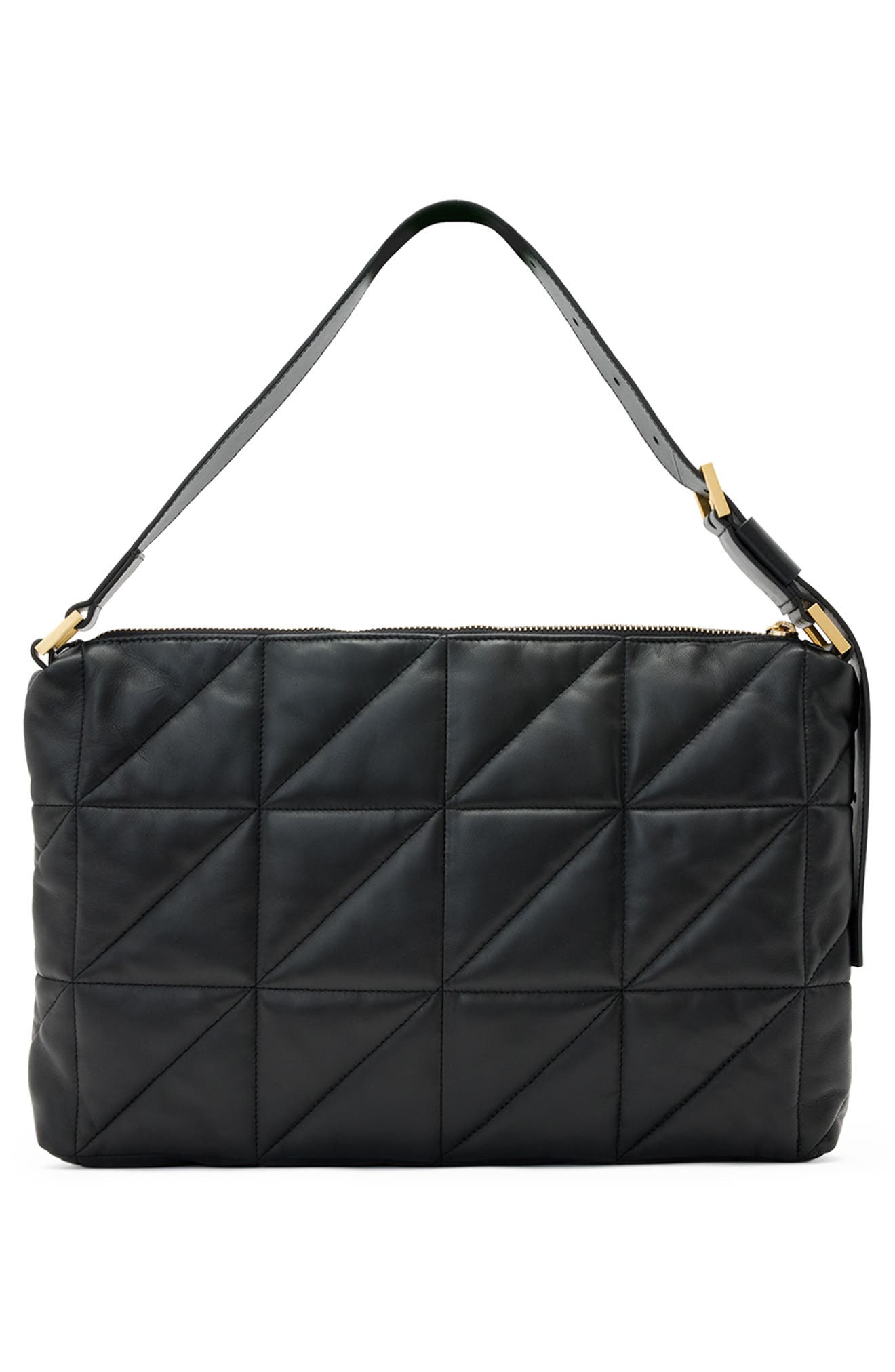 AllSaints Edbury Quilted Leather Shoulder Bag, Alternate, color, 