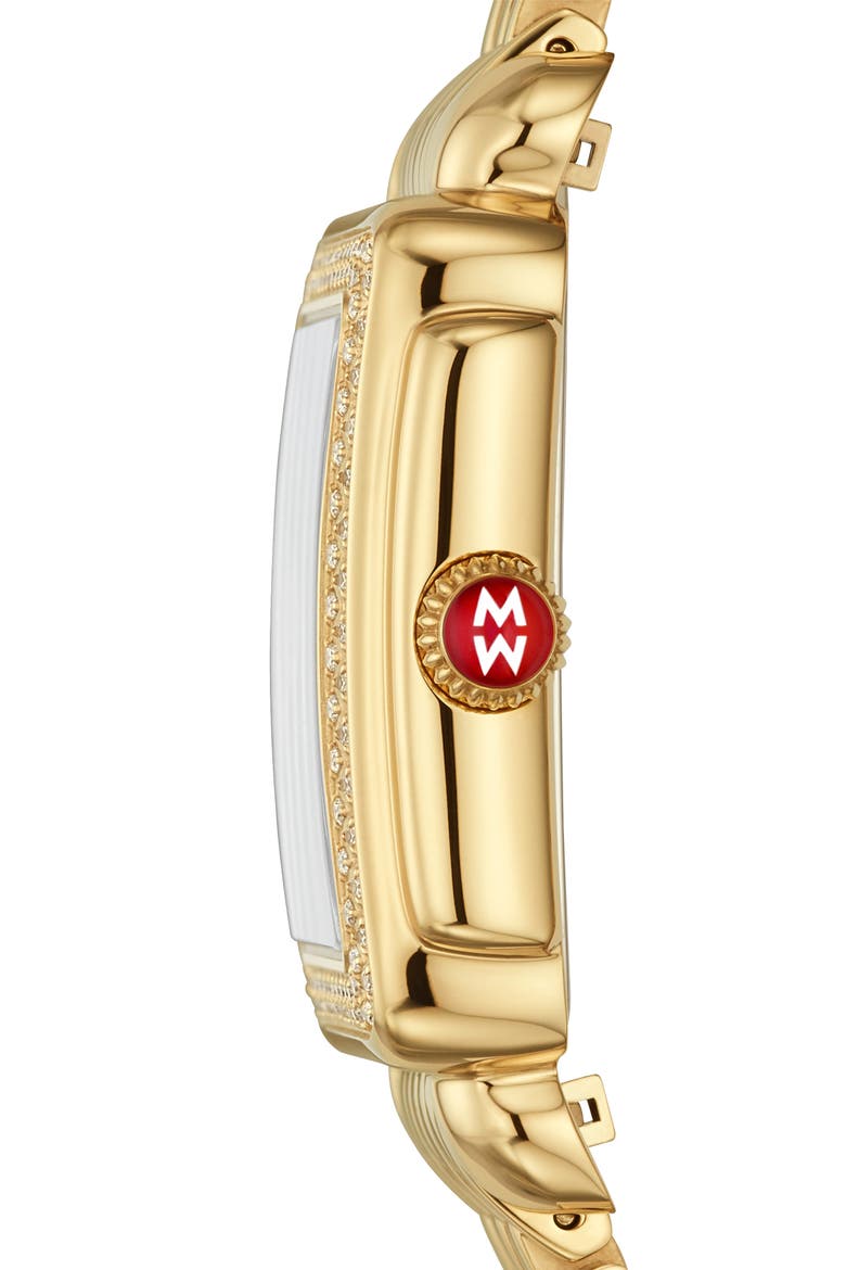 Deco Madison Mid Diamond Bracelet Watch, 29mm x 31mm, Alternate, color, GOLD/ SILVER/ GOLD