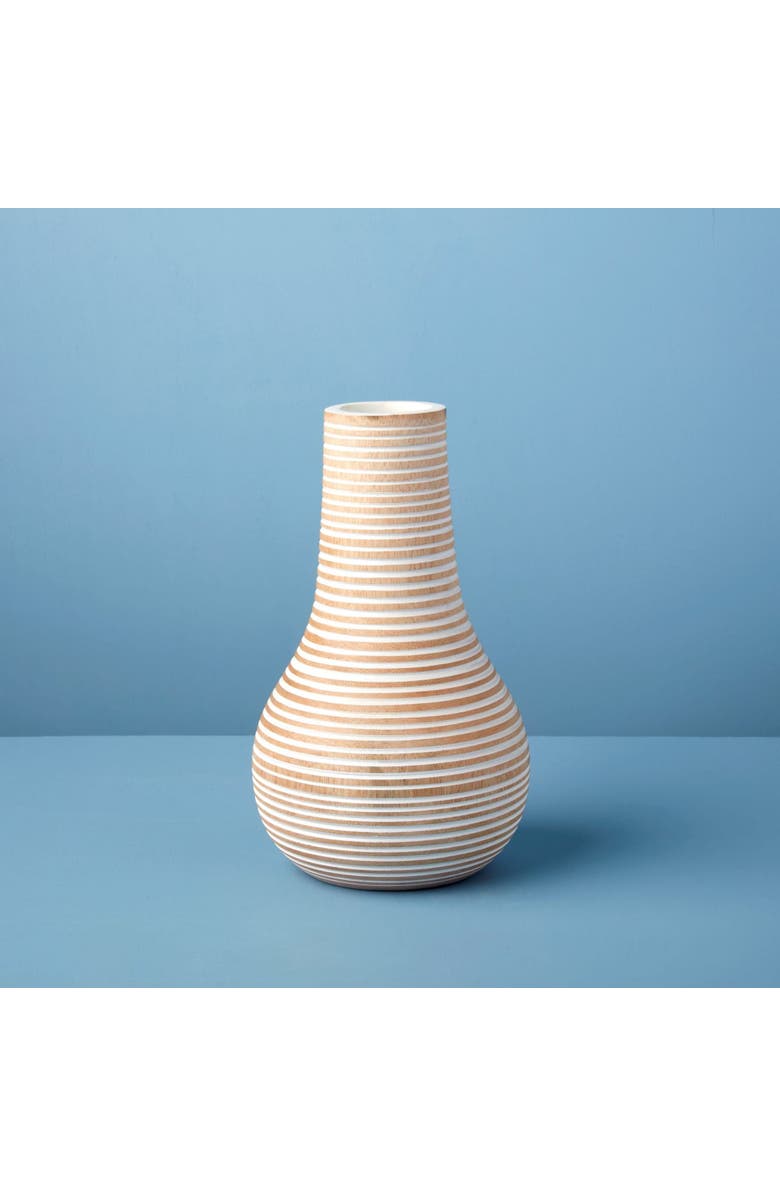 Be Home Striped Kiln Wood Bulb Vase, Alternate, color, White
