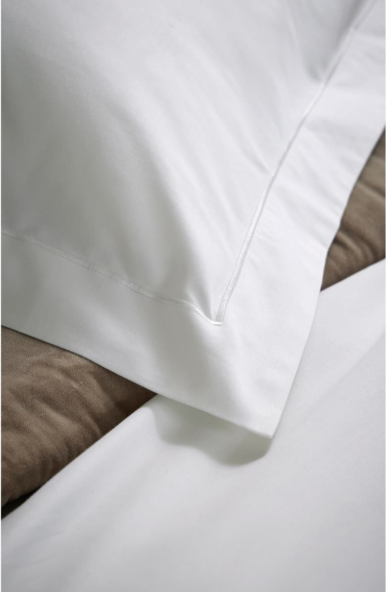 CHRISTY Premium Luxury Sateen Cotton Oxford Style Pillow Sham Pairs, Alternate, color, White