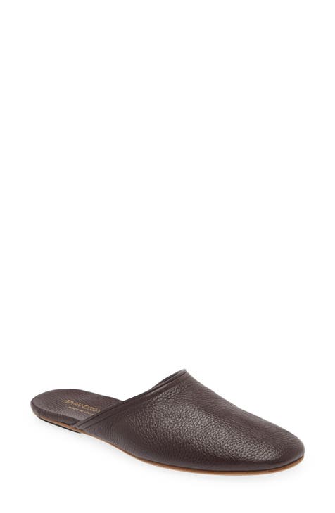 Mens leather scuff slippers on sale