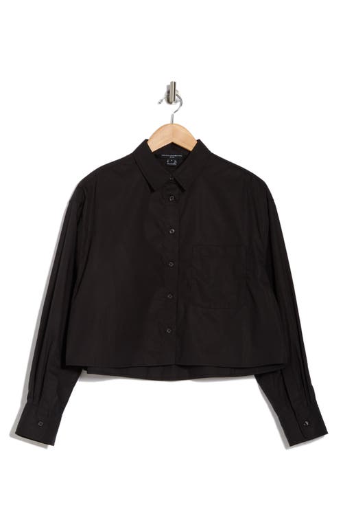French Connection Alissa Crop Long Sleeve Shirt In Black