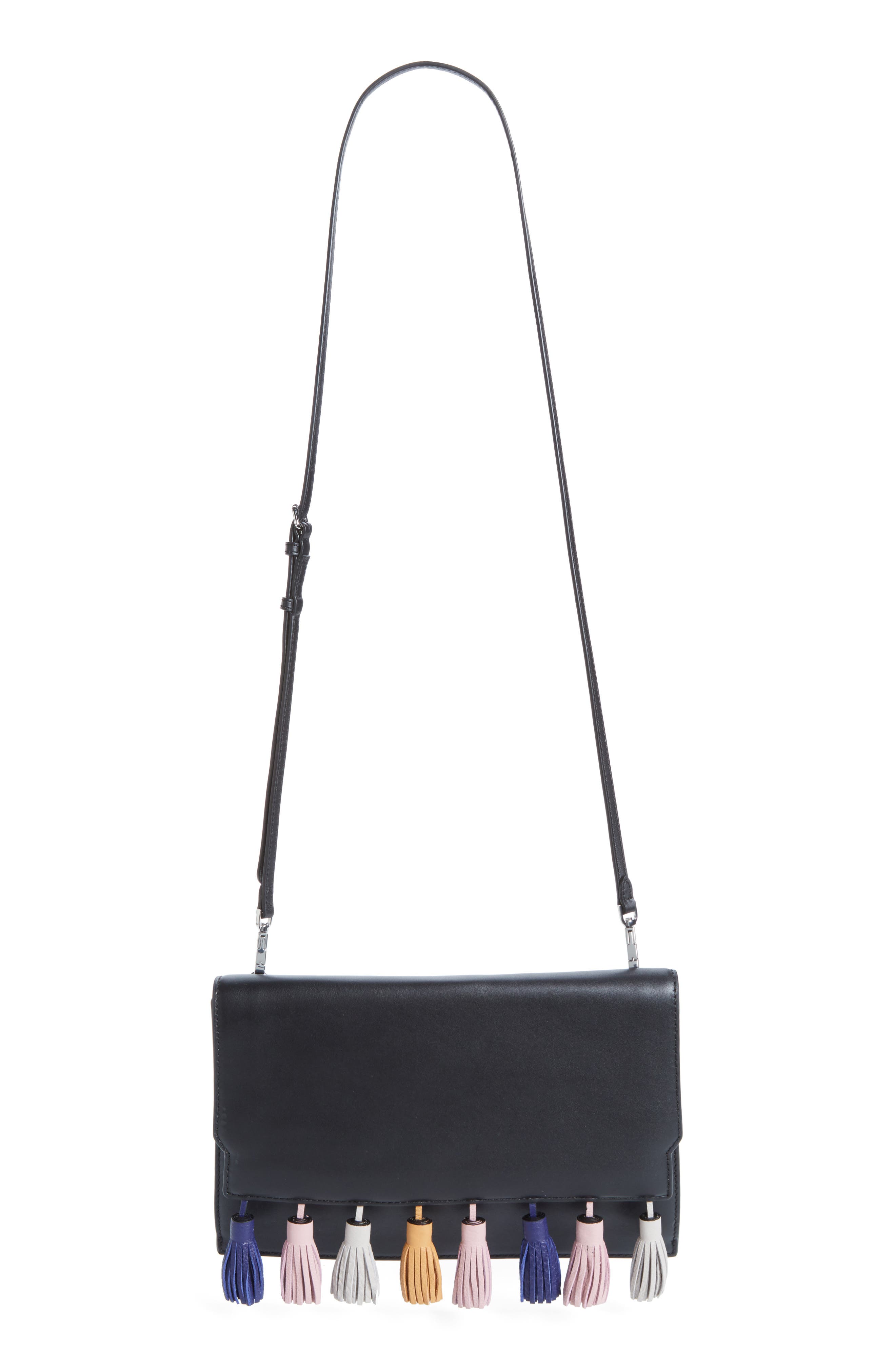 'Sofia' Clutch, Main, color, MULTI BLACK/ SILVER
