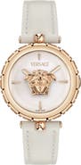 Versace Ren Leather Strap Watch, 34mm