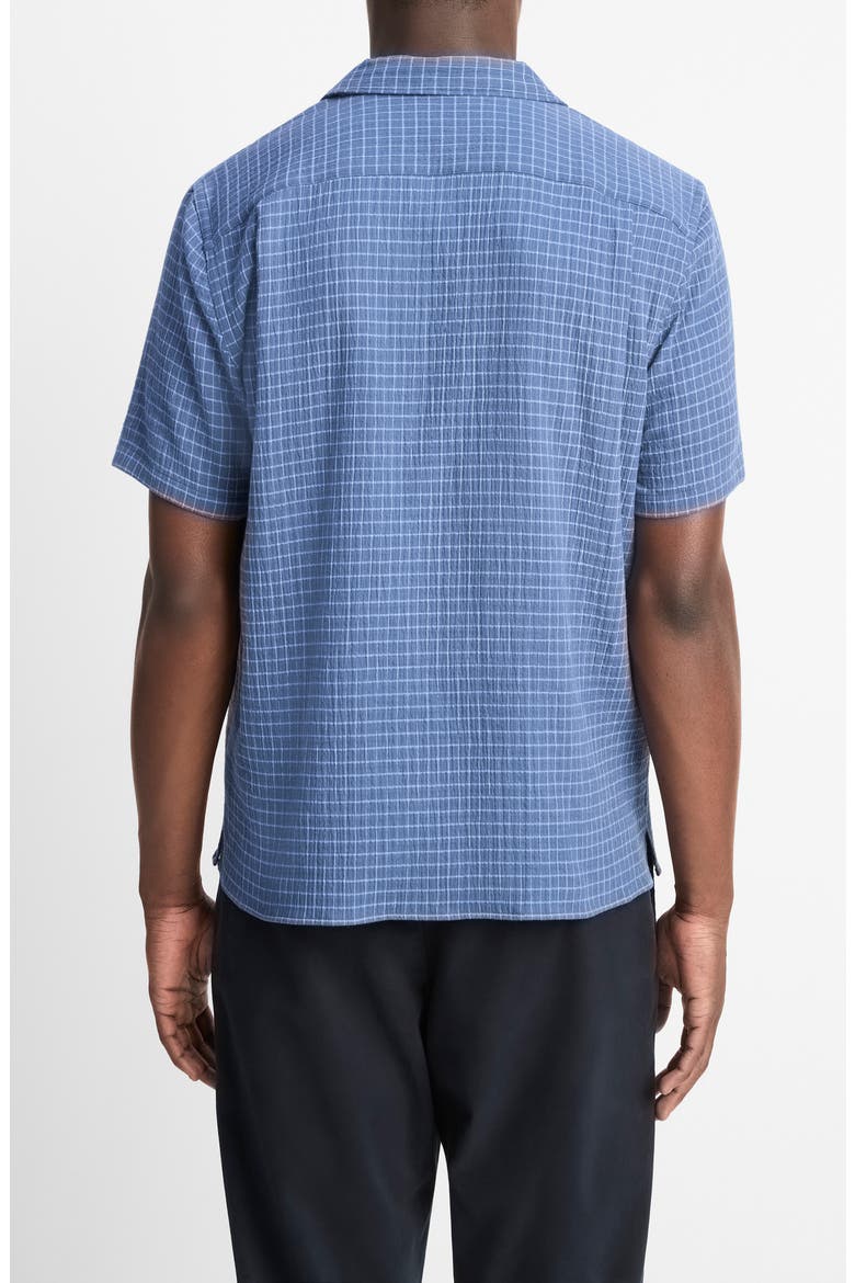 Provence Check Cotton Seersucker Camp Shirt, Alternate, color, HIGH TIDE/ CALIFORNIA