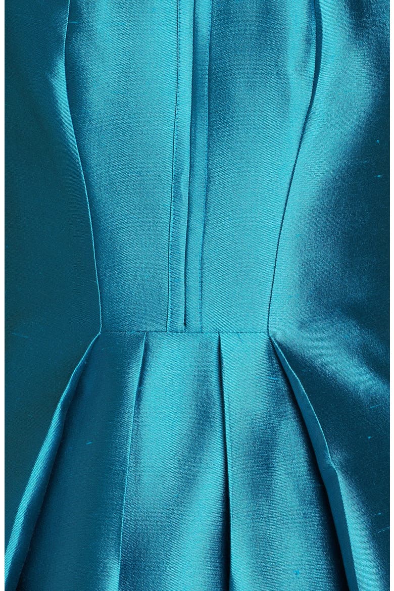 Seamed Silk & Wool Dress, Alternate, color, AQUA